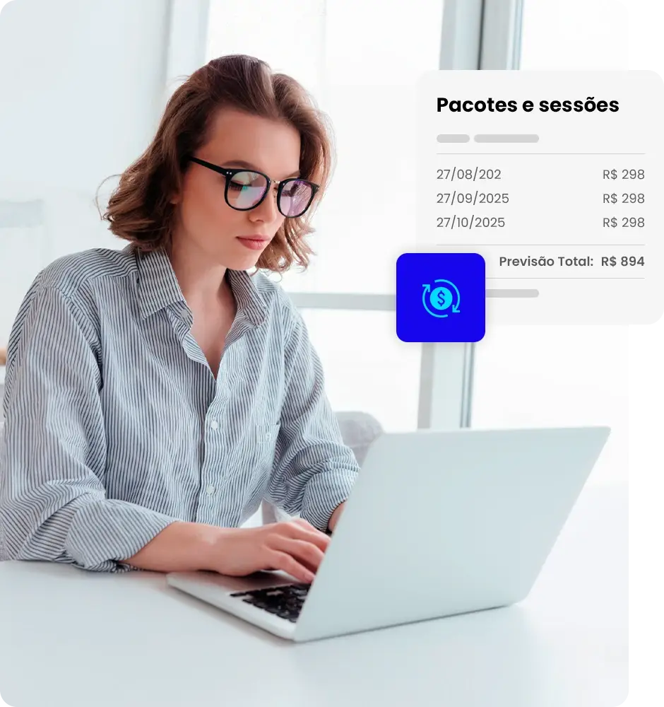 Gestão de pacotes e sessões para clínicas
