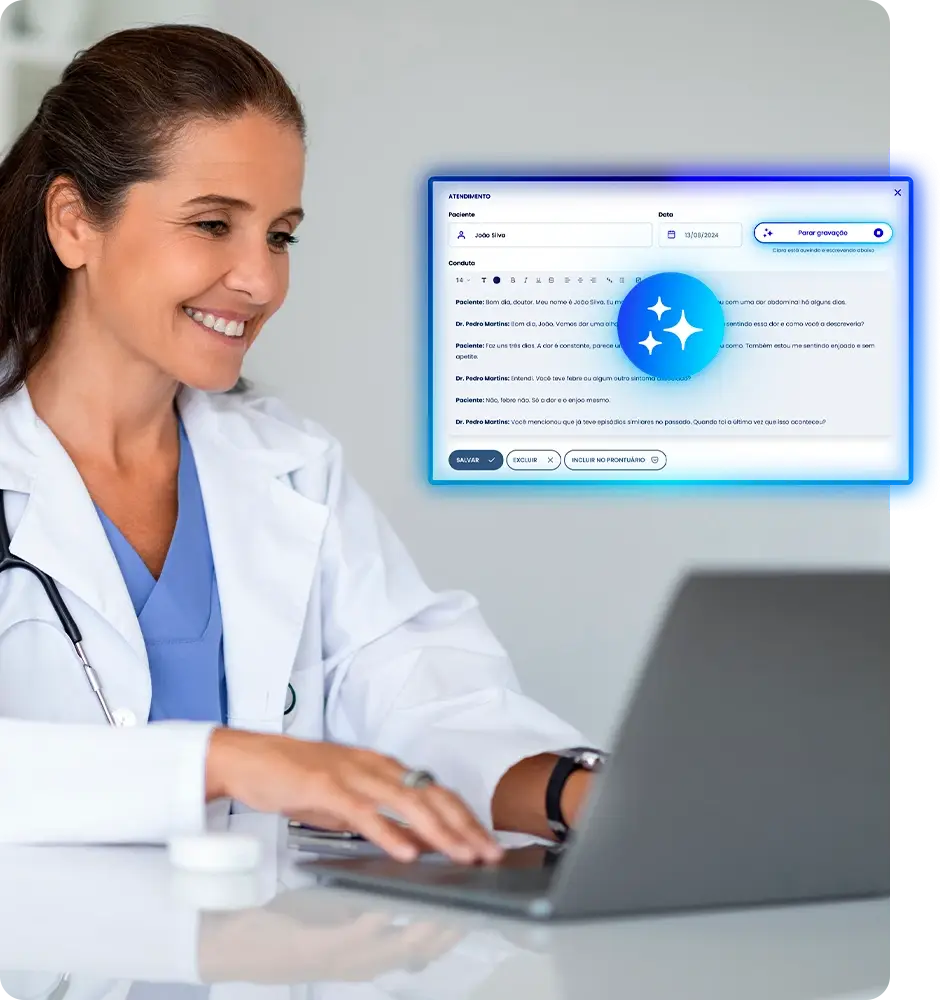 IA no prontuário para transcrição e resumo de consultas