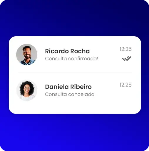 Lembretes de consulta enviados aos pacientes